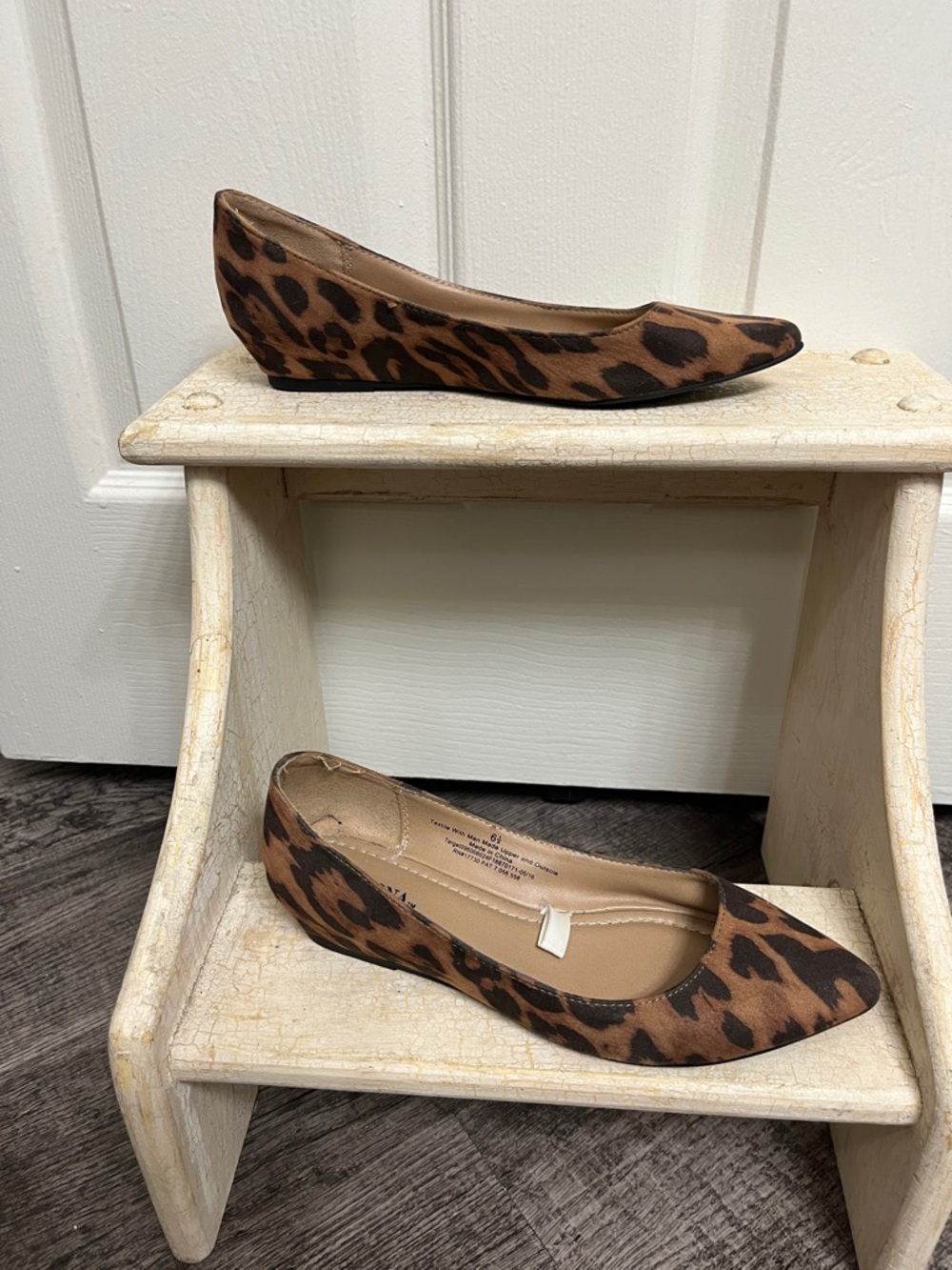 Merona Leopard Print Pointed Toe Flats - Brown & Black